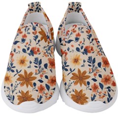 Boho Flowers Seamless Patternn Kids  Slip On Sneakers by Jack14