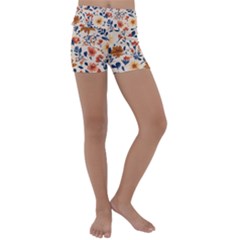 Boho Flowers Seamless Patternn Kids  Lightweight Velour Yoga Shorts by Jack14