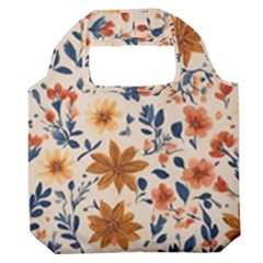 Boho Flowers Seamless Patternn Premium Foldable Grocery Recycle Bag