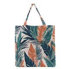 Colorful Tropical Leaf Grocery Tote Bag by Jack14