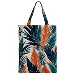 Colorful Tropical Leaf Zipper Classic Tote Bag by Jack14