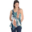 Colorful Tropical Leaf Sleeveless Tunic View1