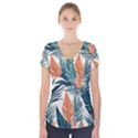 Colorful Tropical Leaf Short Sleeve Front Detail Top View1