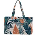 Colorful Tropical Leaf Canvas Work Bag View2