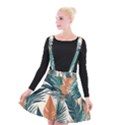 Colorful Tropical Leaf Suspender Skater Skirt View1