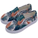 Colorful Tropical Leaf Kids  Canvas Slip Ons View2