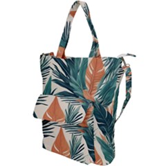 Colorful Tropical Leaf Shoulder Tote Bag by Jack14