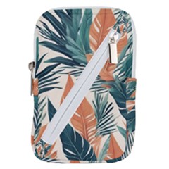 Colorful Tropical Leaf Belt Pouch Bag (small)