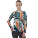 Colorful Tropical Leaf Women s Long Sleeve Raglan T-Shirt View1