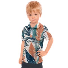 Colorful Tropical Leaf Kids  Polo T-shirt