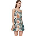 Colorful Tropical Leaf Short Frill Dress View3