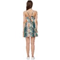 Colorful Tropical Leaf Short Frill Dress View4