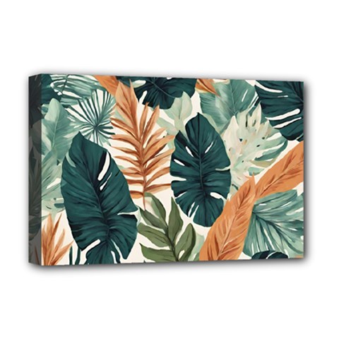 Tropical Leaf Deluxe Canvas 18  X 12  (stretched) by Jack14