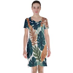 Tropical Leaf Short Sleeve Nightdress by Jack14