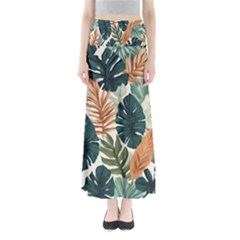 Tropical Leaf Full Length Maxi Skirt by Jack14