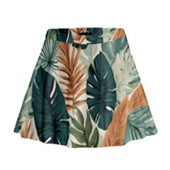 Tropical Leaf Mini Flare Skirt