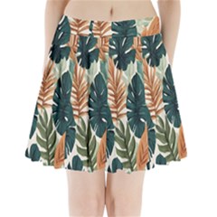 Tropical Leaf Pleated Mini Skirt by Jack14