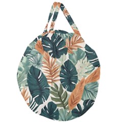 Tropical Leaf Giant Round Zipper Tote by Jack14