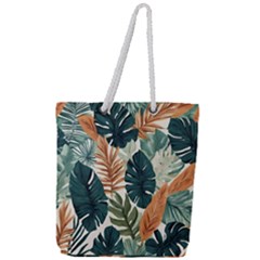 Tropical Leaf Full Print Rope Handle Tote (large) by Jack14