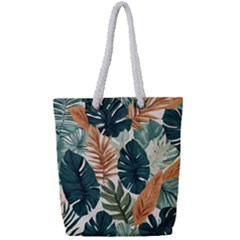 Tropical Leaf Full Print Rope Handle Tote (small) by Jack14