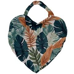 Tropical Leaf Giant Heart Shaped Tote by Jack14