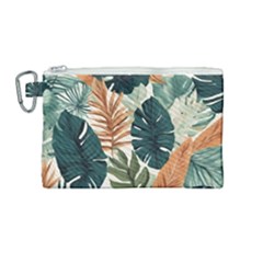 Tropical Leaf Canvas Cosmetic Bag (medium) by Jack14