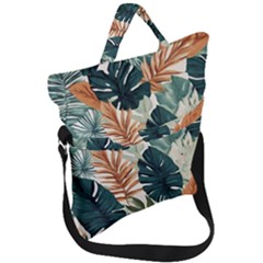 Tropical Leaf Fold Over Handle Tote Bag by Jack14