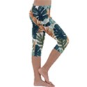 Tropical Leaf Kids  Lightweight Velour Capri Leggings  View3