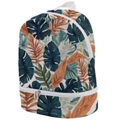 Tropical Leaf Zip Bottom Backpack by Jack14