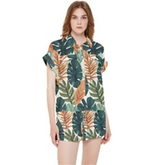 Tropical Leaf Chiffon Lounge Set by Jack14