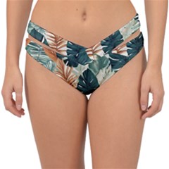 Tropical Leaf Double Strap Halter Bikini Bottoms by Jack14