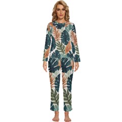 Tropical Leaf Womens  Long Sleeve Lightweight Pajamas Set by Jack14