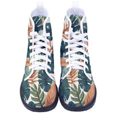 Tropical Leaf Men s High-top Canvas Sneakers