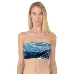 Abstract Blue Ocean Wave Bandeau Top by Jack14