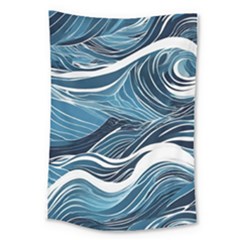 Abstract Blue Ocean Wave Large Tapestry by Jack14