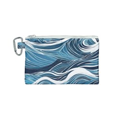 Abstract Blue Ocean Wave Canvas Cosmetic Bag (small) by Jack14