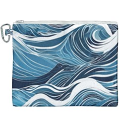 Abstract Blue Ocean Wave Canvas Cosmetic Bag (xxxl) by Jack14