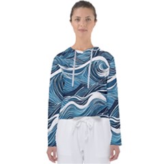 Abstract Blue Ocean Wave Women s Slouchy Sweat by Jack14