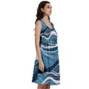 Abstract Blue Ocean Wave Classic Skater Dress View3