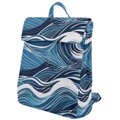 Abstract Blue Ocean Wave Flap Top Backpack by Jack14