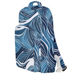 Abstract Blue Ocean Wave Double Compartment Backpack by Jack14