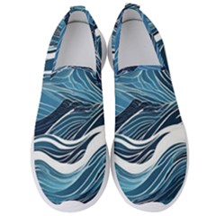 Abstract Blue Ocean Wave Men s Slip On Sneakers by Jack14