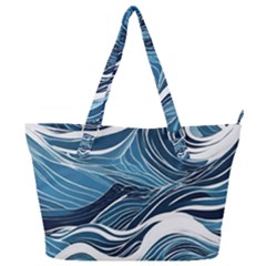 Abstract Blue Ocean Wave Full Print Shoulder Bag by Jack14