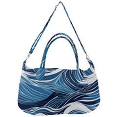 Abstract Blue Ocean Wave Removable Strap Handbag by Jack14