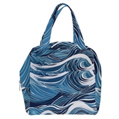 Abstract Blue Ocean Wave Boxy Hand Bag by Jack14