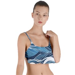 Abstract Blue Ocean Wave Layered Top Bikini Top  by Jack14