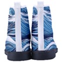 Abstract Blue Ocean Wave Men s High-Top Canvas Sneakers View4