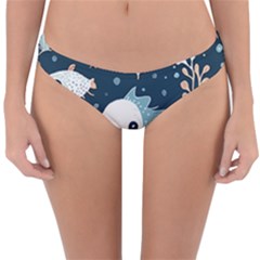 Fish Pattern Reversible Hipster Bikini Bottoms by Valentinaart