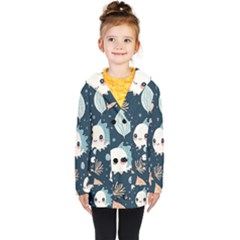 Fish Pattern Kids  Double Breasted Button Coat by Valentinaart