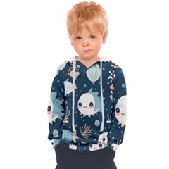 Fish Pattern Kids  Overhead Hoodie by Valentinaart